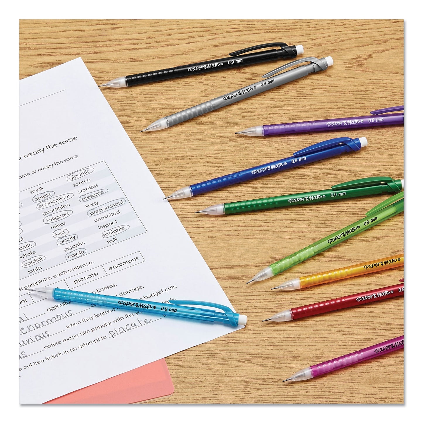 Paper Mate Write Bros Mechanical Pencil, 0.9 mm, HB (#2), Black Lead, Assorted Barrel Colors, 24/Pack