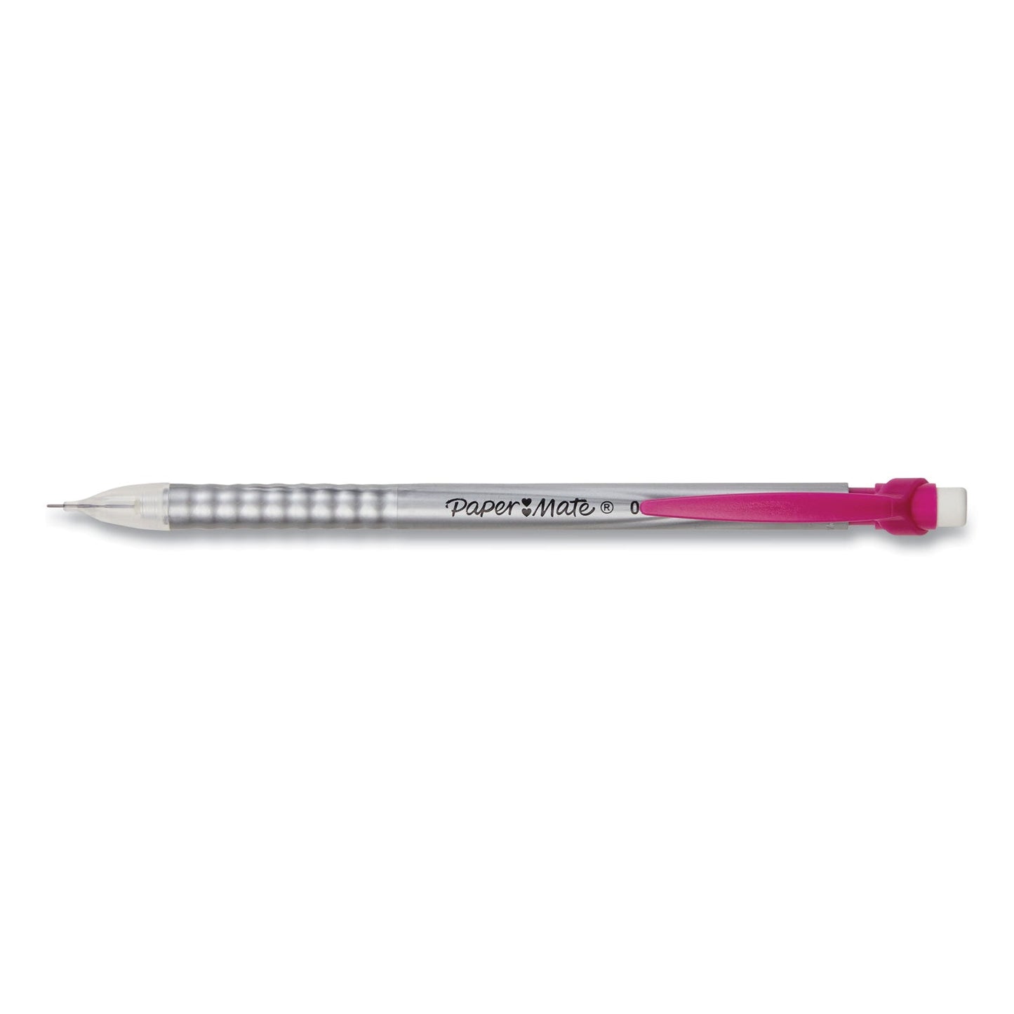 Paper Mate Write Bros Mechanical Pencil, 0.5 mm, HB (#2), Black Lead, Silver Barrel with Assorted Clip Colors, 24/Pack