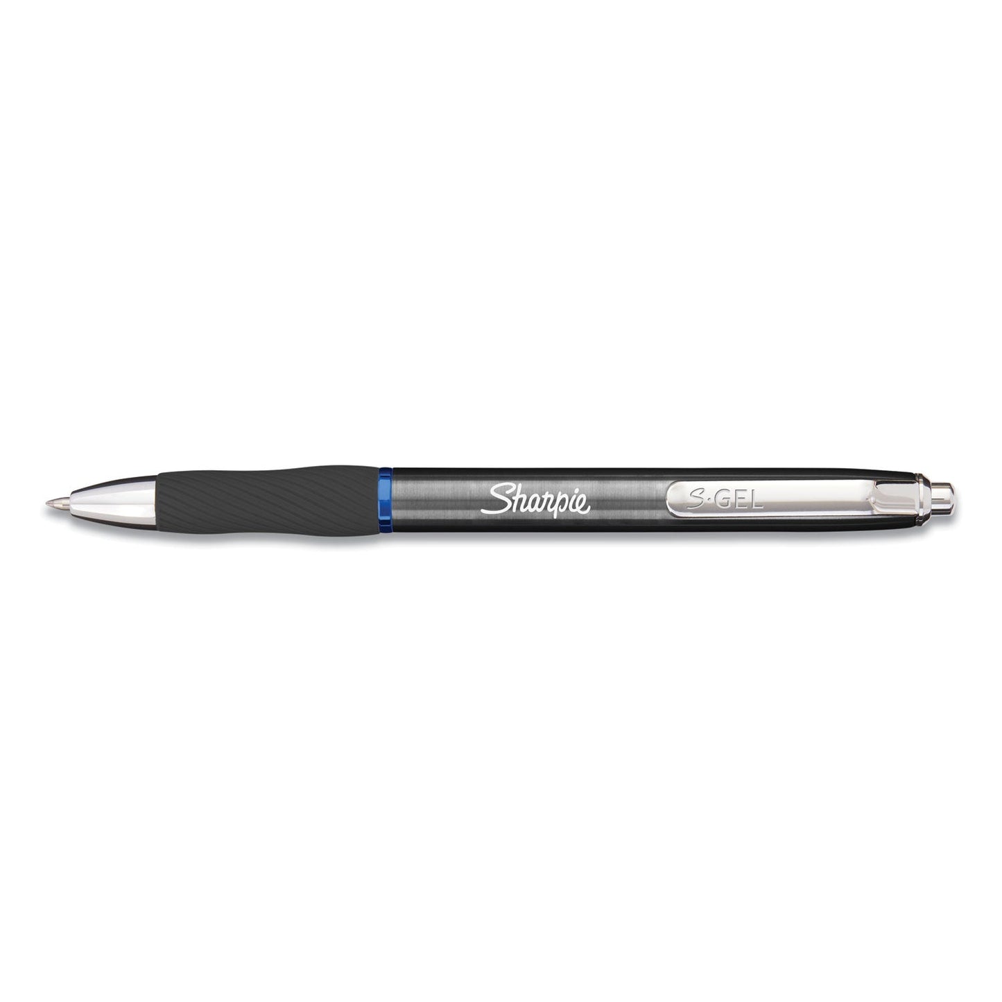Sharpie S-Gel Premium Metal Barrel Gel Pen, Retractable, Medium 0.7 mm, Blue Ink, Gun Metal Gray Barrel, Dozen