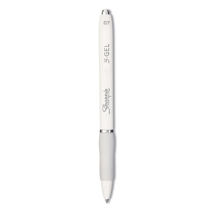 Sharpie S-Gel Fashion Barrel Gel Pen, Retractable, Medium 0.7 mm, Black Ink, Pearl White Barrel, Dozen