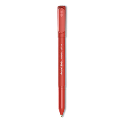 Paper Mate Write Bros. Ballpoint Pen, Stick, Fine 0.8 mm, Red Ink, Red Barrel, Dozen