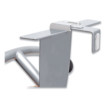 Alba Hanger Shaped Partition Coat Hook, Silver/Black, 15 x 4 1/2 x 7 7/8
