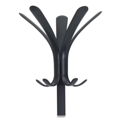 Alba CLEO Coat Stand, Stand Alone Rack, Ten Knobs, Steel/Plastic, 19.75w x 19.75d x 68.9h, Black