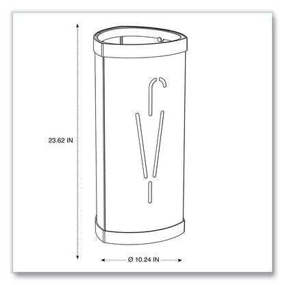 Alba Triangular Umbrella Stand, Steel, 10.25w x 10.25d x 23.67h, Silver/Black