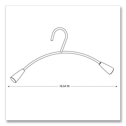 Alba Metal and Wood Coat Hangers, 6/Set, Gray/Mahogany