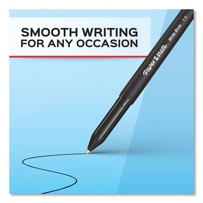 Paper Mate Write Bros. Ballpoint Pen Value Pack, Stick, Medium 1 mm, Black Ink, Black Barrel, 120/Pack