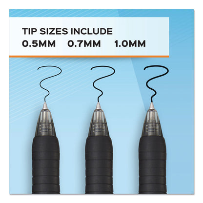 Paper Mate Profile Gel Pen, Retractable, Bold 1 mm, Black Ink, Translucent Black Barrel, Dozen