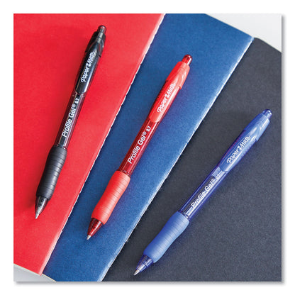 Paper Mate Profile Gel Pen, Retractable, Medium 0.7 mm, Blue Ink, Translucent Blue Barrel, Dozen
