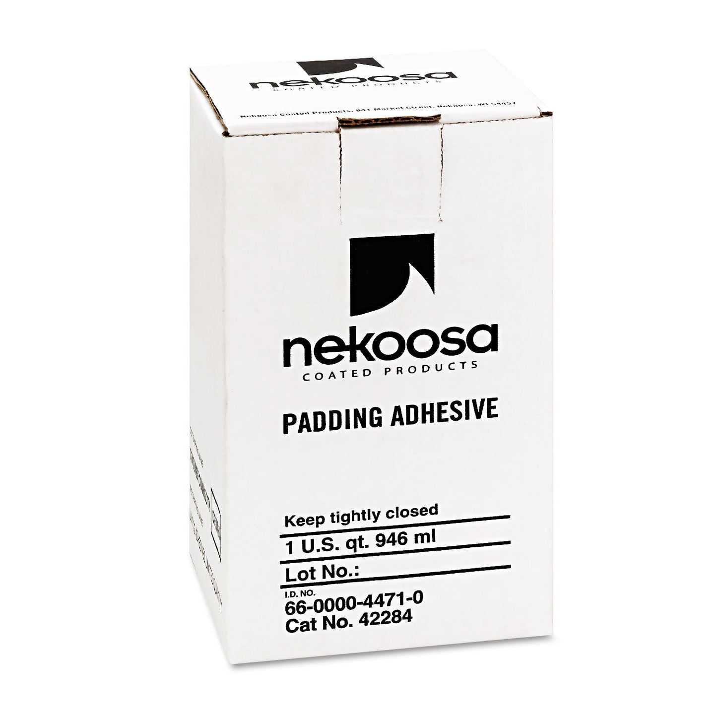 Nekoosa Fan-Out Padding Adhesive, 32 oz, Dries Clear