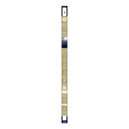 GE 24" T8/T12, 20 W, T8 Tube, Bright White, 6/Carton