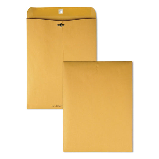 Quality Park Park Ridge Kraft Clasp Envelope, #97, Square Flap, Clasp/Gummed Closure, 10 x 13, Brown Kraft, 100/Box