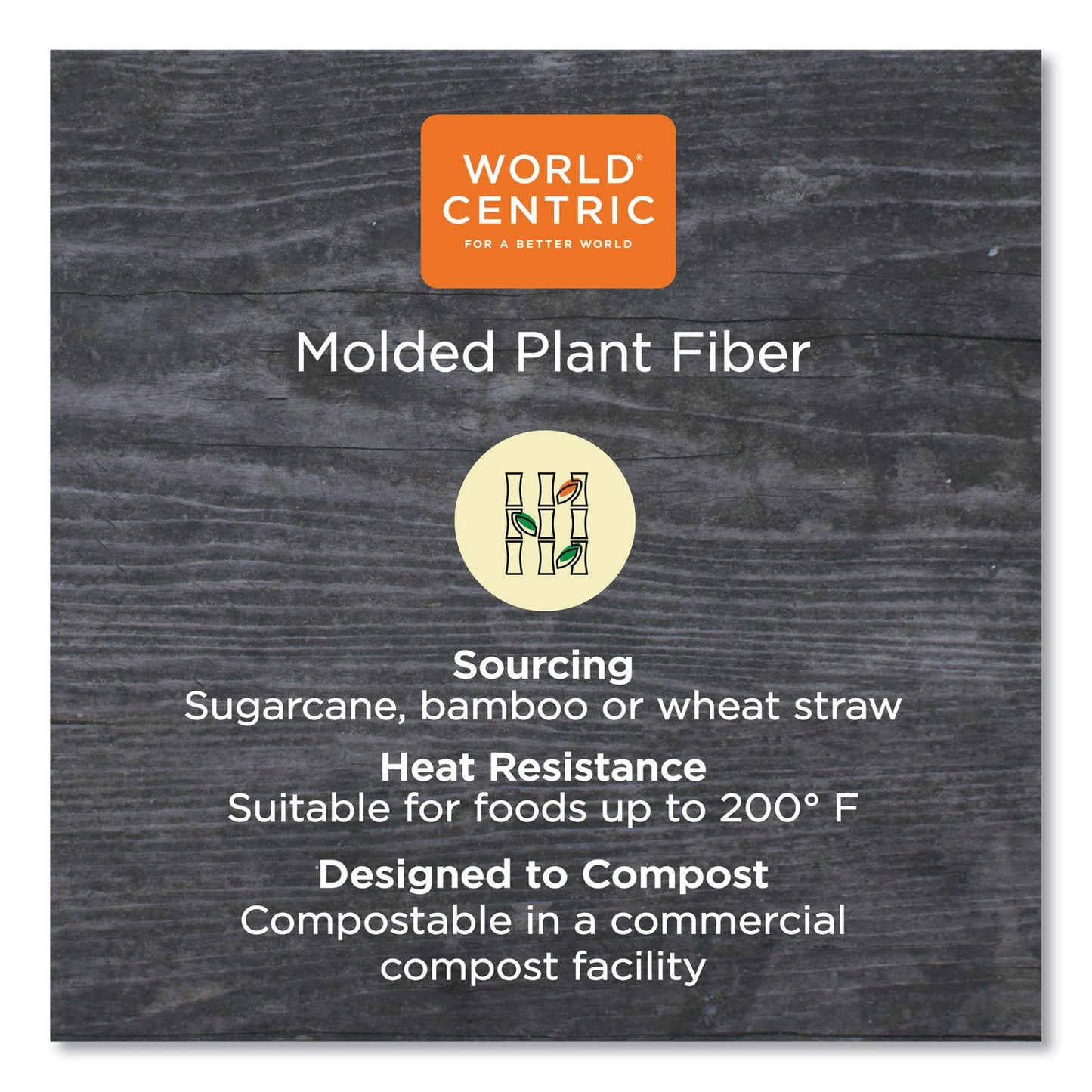 World Centric Fiber Containers, 48 oz, 8.5" Diameter x 3"h, Natural, Paper, 400/Carton