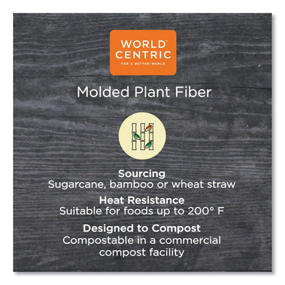 World Centric Fiber Containers, 48 oz, 8.5" Diameter x 3"h, Natural, Paper, 400/Carton