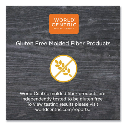World Centric Fiber Trays, PLA Lined, PFAS Free, 1-Compartment, 8.2 x 5.7 x 0.7, Natural, Paper, 500/Carton