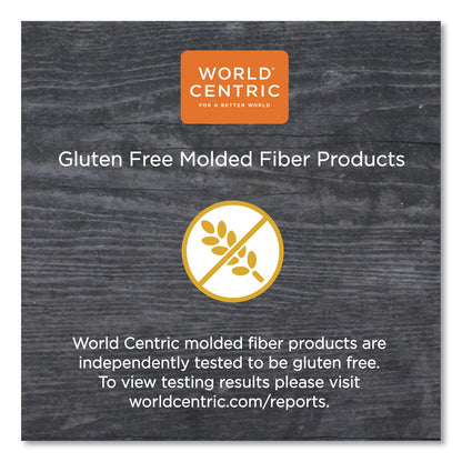 World Centric Fiber Containers, 48 oz, 8.5" Diameter x 3"h, Natural, Paper, 400/Carton