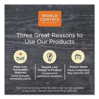 World Centric Fiber Trays, 1-Compartment, 8.3 x 4.9 x 0.7, Natural, Paper, 500/Carton