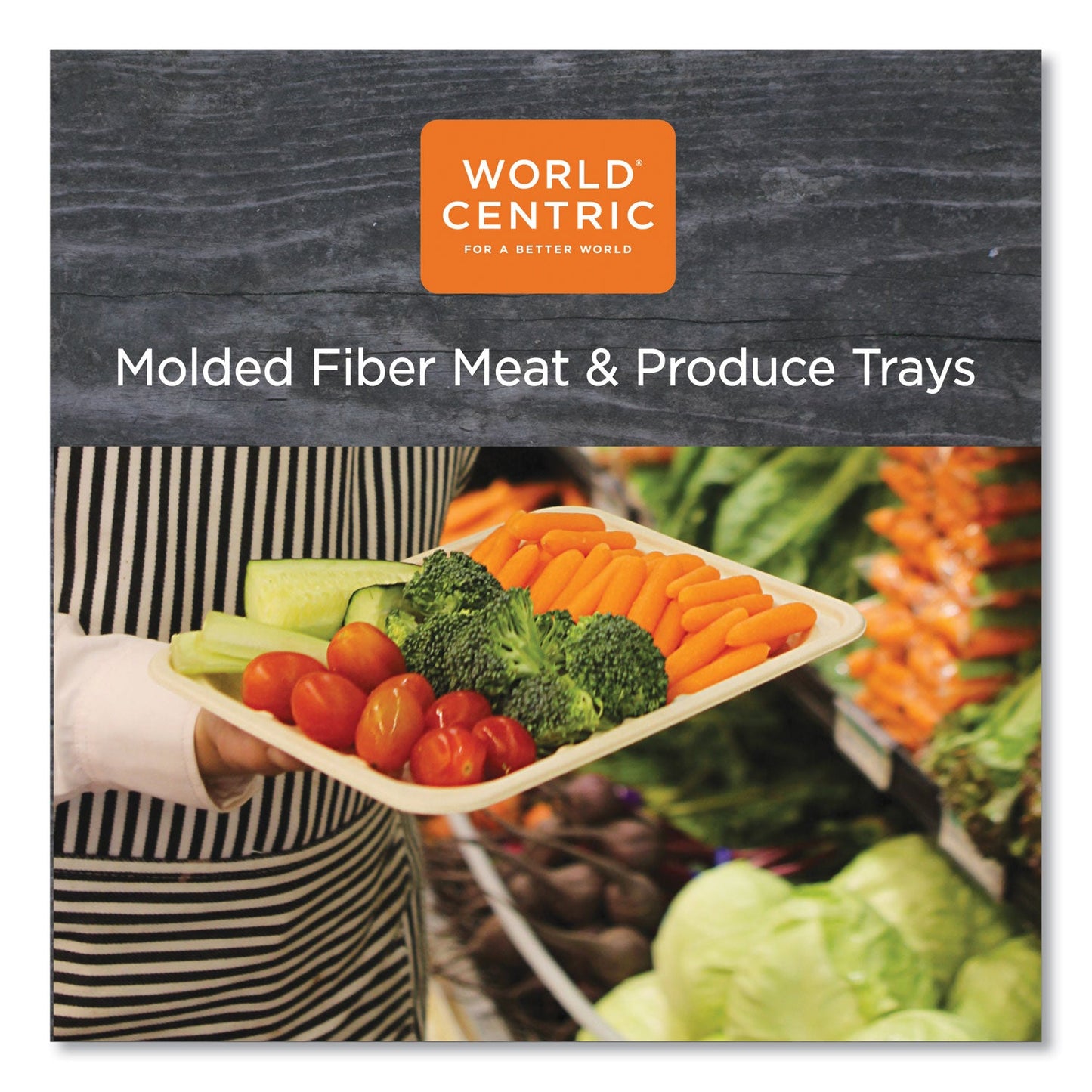 World Centric Fiber Trays, 1-Compartment, 8.2 x 5.7 x 0.7, Natural, Paper, 500/Carton