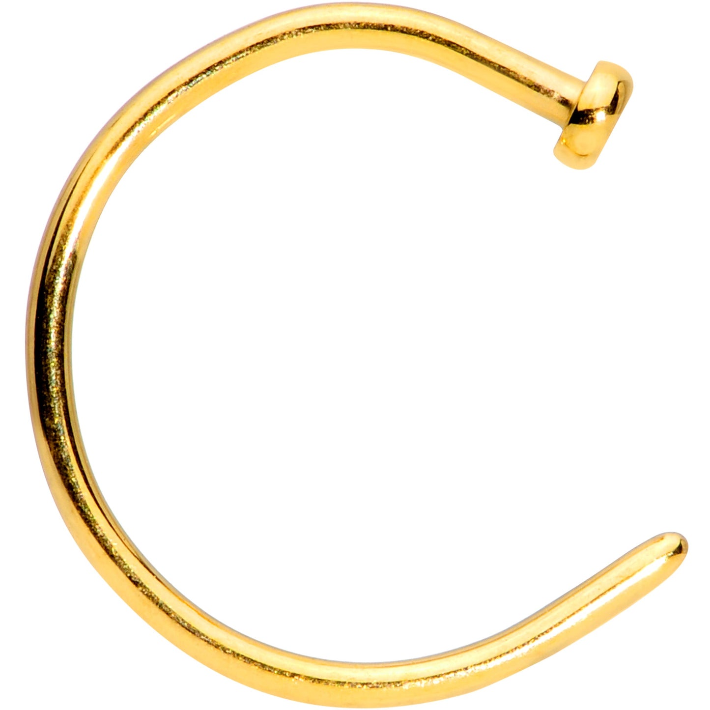 20G 3/8 Gold Tone PVD Implant Grade Titanium Disc Nose Hoop