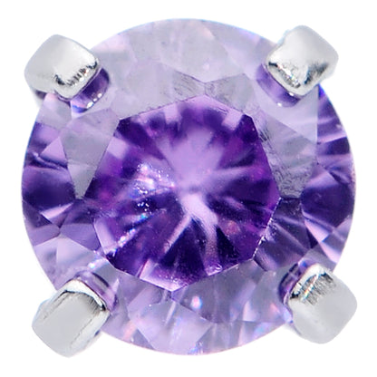 20G 1/4 Purple 3mm Gem Nose Bone