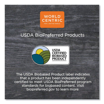 World Centric No Tree Paper Bowls, 16 oz, 4.4" Diameter x 3"h, Natural, Sugarcane, 500/Carton