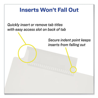 Avery Insertable Big Tab Plastic Dividers, 8-Tab, 11 x 8.5, Clear, 1 Set