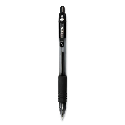 Zebra Z-Grip Ballpoint Pen, Retractable, Medium 0.7 mm, Black Ink, Black Tinted Barrel, 12/Pack