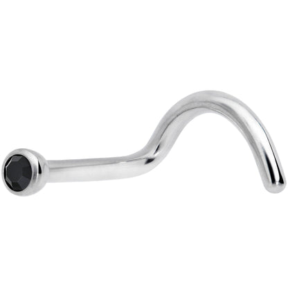 18G Black 2mm Grade 23 Titanium Press Fit Left Nose Ring Screw