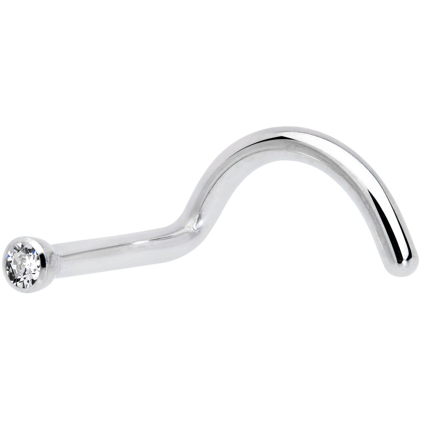 18G Clear 1.5mm Grade 23 Titanium Press Fit Left Side Nose Screw