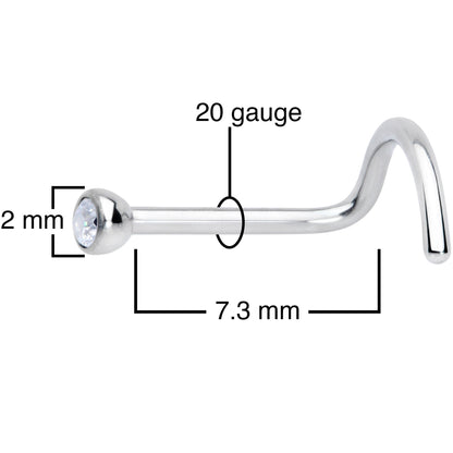 20G Clear 2mm Grade 23 Titanium Press Fit Left Side Nose Screw