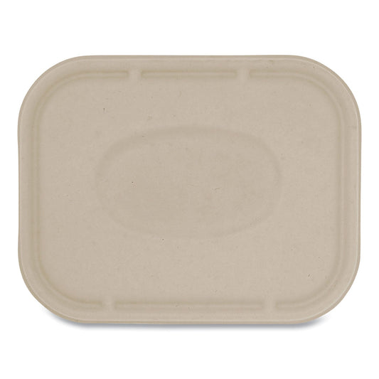 World Centric Fiber Lids for Fiber Containers, 7.8 x 10.1 x 0.5, Natural, Paper, 400/Carton