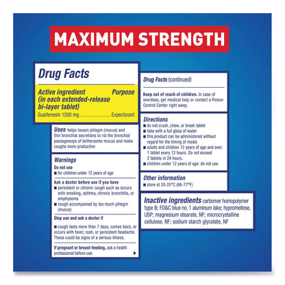Mucinex Maximum Strength Expectorant, 28 Tablets/Box, 24 Boxes/Carton