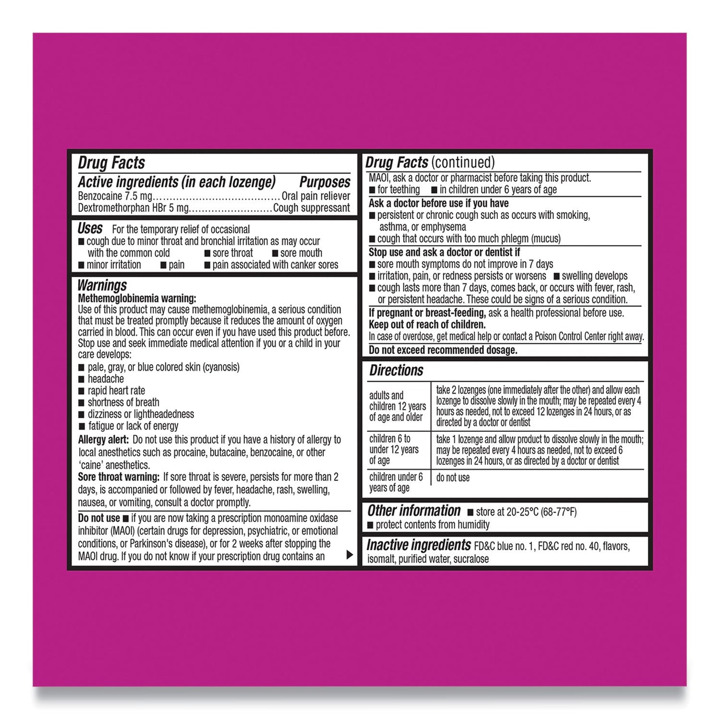 Cepacol Sore Throat and Cough Lozenges, Mixed Berry, 16/Pack, 24 Packs/Carton