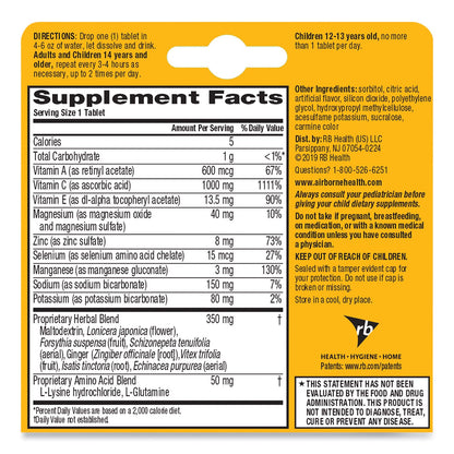 Airborne Immune Support Effervescent Tablet, Very Berry, 10 Count