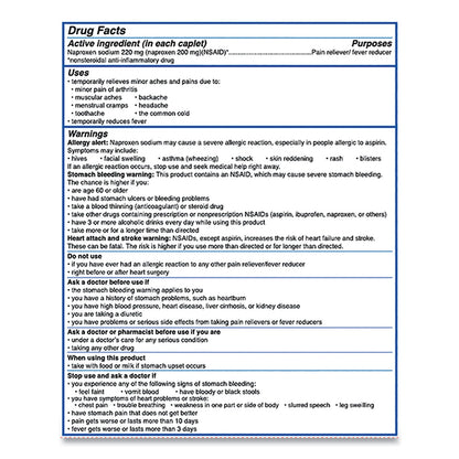 Aleve Pain Reliever Tablets, 50 Packs/Box
