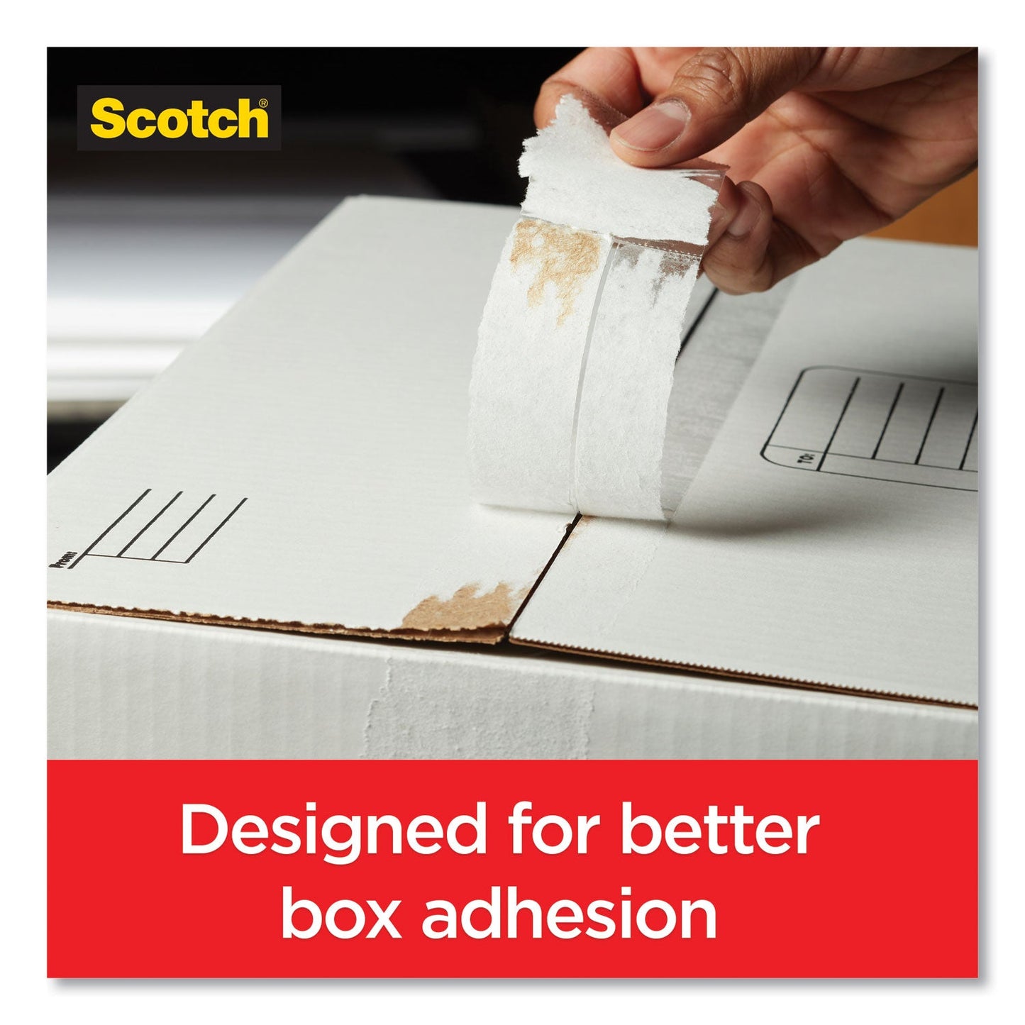 Scotch Box Lock Shipping Packaging Tape, 3" Core, 1.88" x 54.6 yds, Clear, 6/Pack