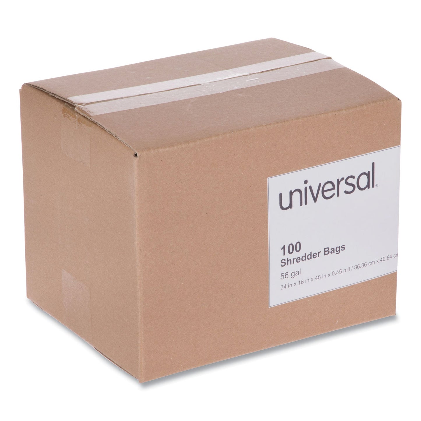 Universal High-Density Shredder Bags, 56 gal Capacity, 100/Box