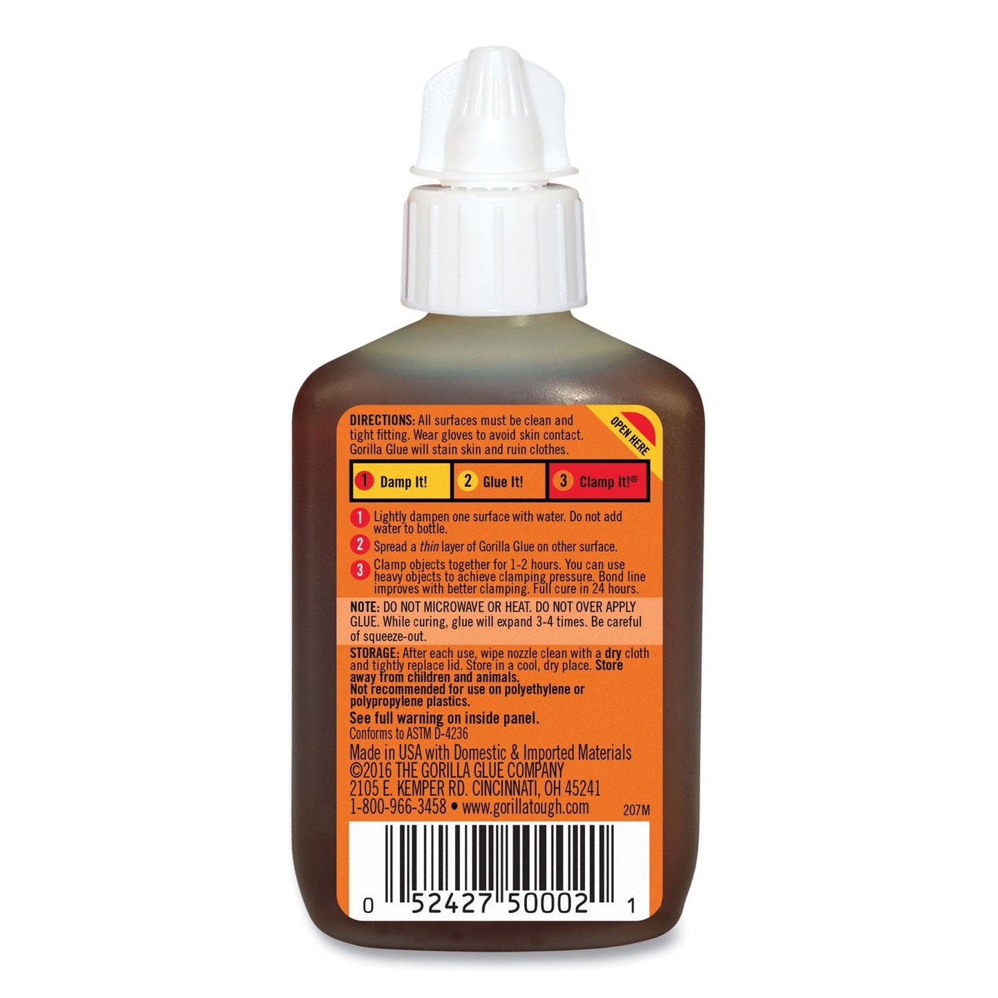 Gorilla Original Formula Glue, 2 oz, Dries Light Brown