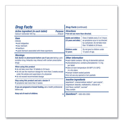 First Aid Only Over the Counter Antacid Medications for First Aid Cabinet, 2 Tablets/Packet, 125 Packets/Box