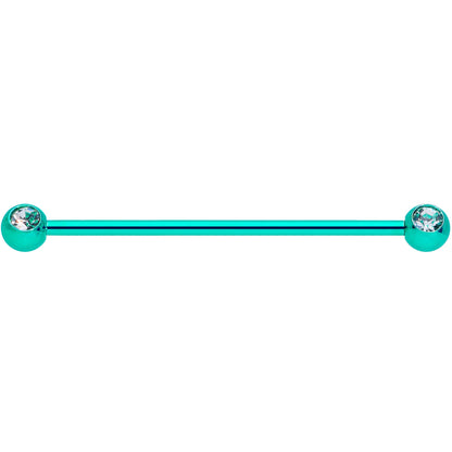 14G Green Beer St Patricks Day Industrial Barbell Set of 2 38mm
