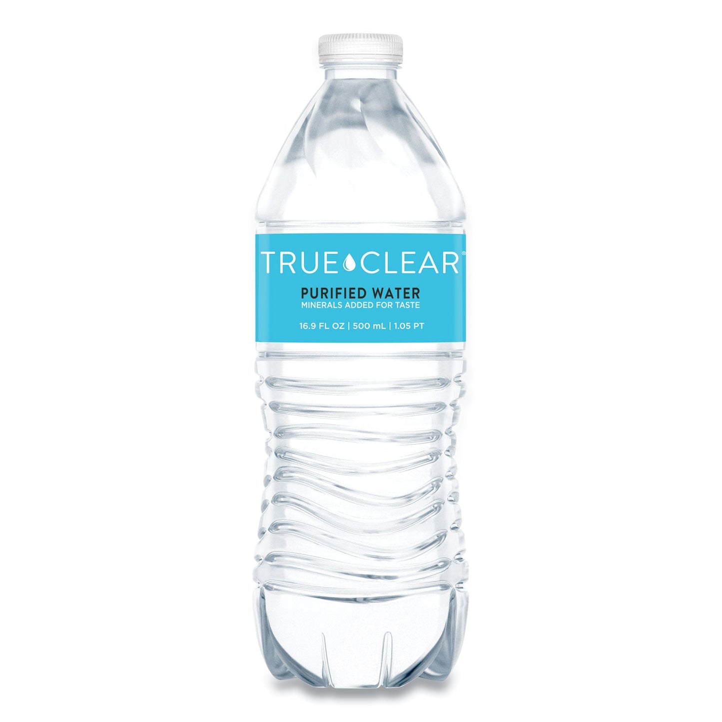 True Clear Purified Bottled Water, 16.9 oz Bottle, 24 Bottles/Carton, 84 Cartons/Pallet