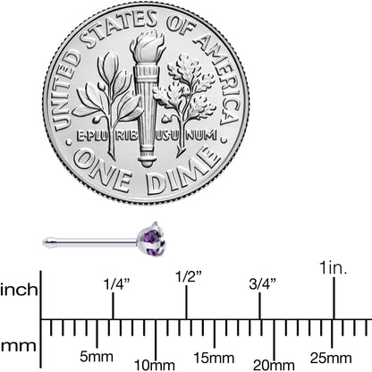 20G 5/16 Purple CZ Gem Star Nose Bone 3mm