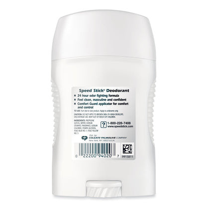 Speed Stick Deodorant, Regular Scent, 1.8 oz, White, 12/Carton