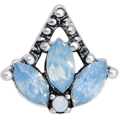 16G 5/16 Blue Faux Opal Triad Labret Monroe Tragus