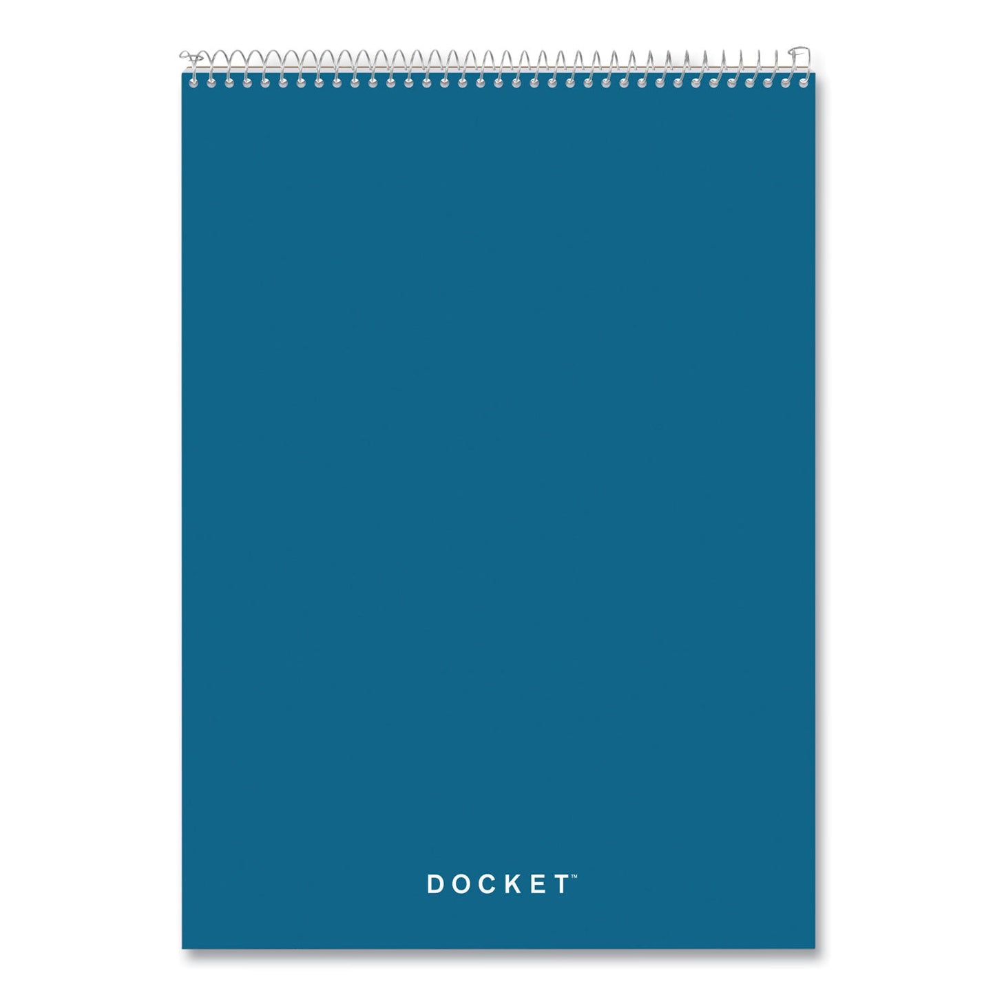 TOPS Docket Ruled Wirebound Pad with Cover, Wide/Legal Rule, Blue Cover, 70 White 8.5 x 11.75 Sheets