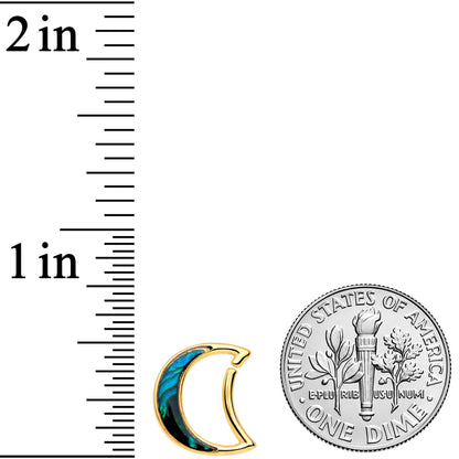 16G 3/8 Gold Tone Moon Sea Right Ear Closure Ring