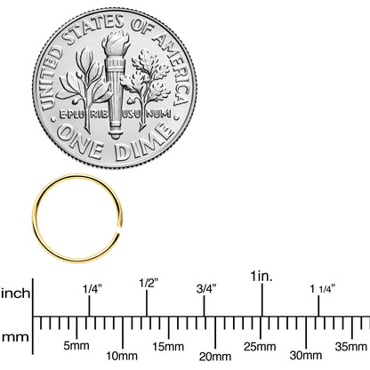 22G 5/16 Steel Gold Tone Anodized Seamless Circular Ring Set of 12