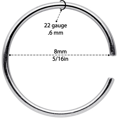 22G 5/16 Steel Rainbow Anodized Seamless Circular Ring Set of 12
