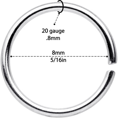 20G 5/16 Steel Rainbow Anodized Seamless Circular Ring Set of 12
