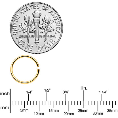 20G 5/16 Black Gold Tone Anodized Seamless Circular Ring Set of 12