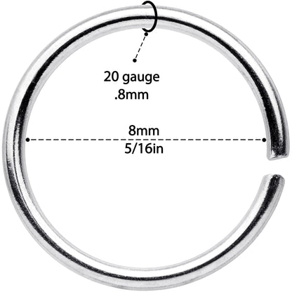20G 5/16 Black Gold Tone Anodized Seamless Circular Ring Set of 12
